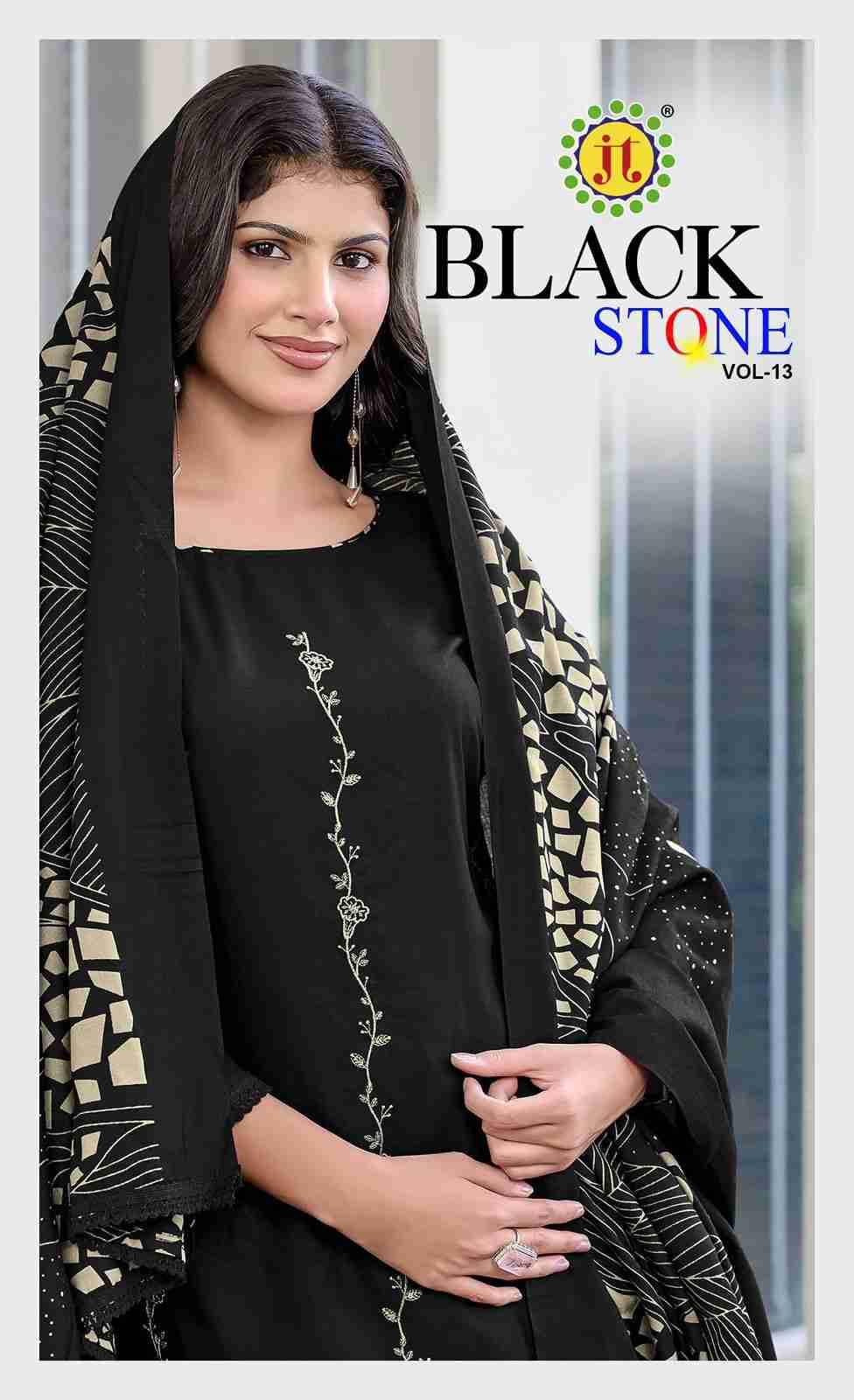 Black Stone Vol-13 By JT 13001 To 13005 Series Beautiful Festive Suits Colorful Stylish Fancy Casual Wear & Ethnic Wear Rayon Dresses At Wholesale Price
