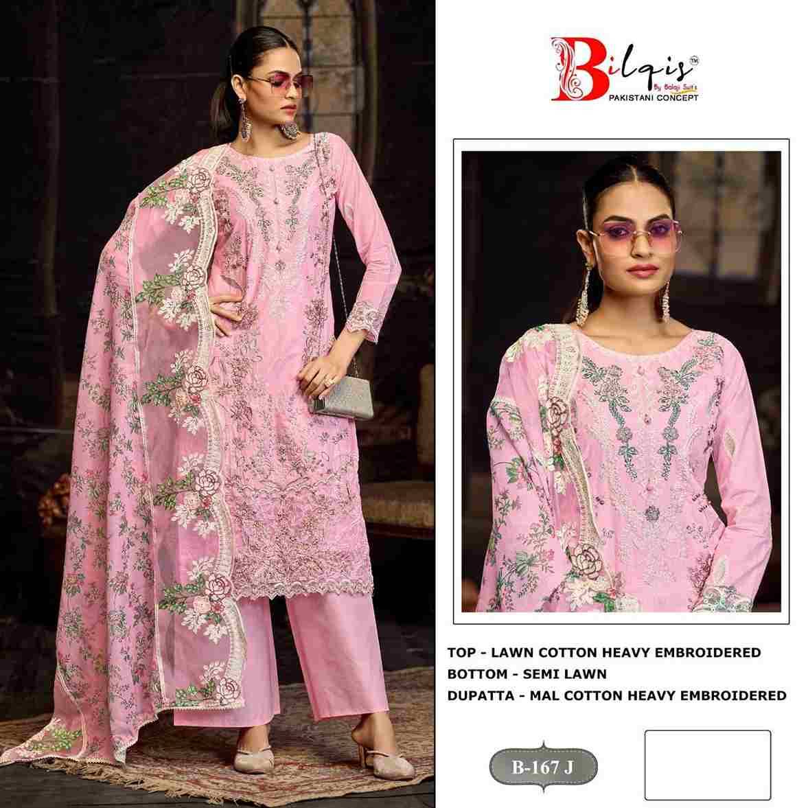 Bilqis 167 Colours Vol-3 By Bilqis 167-I To 167-L Series Beautiful Pakistani Suits Stylish Fancy Colorful Party Wear & Occasional Wear Cambric Lawn Heavy Embroidery Dresses At Wholesale Price