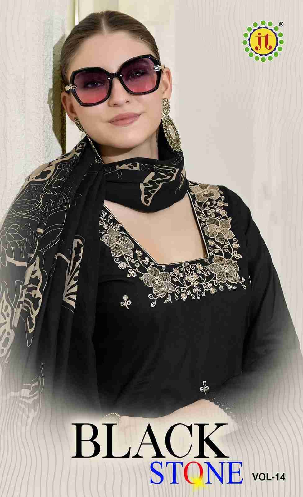 Black Stone Vol-14 By JT 14001 To 14005 Series Beautiful Festive Suits Colorful Stylish Fancy Casual Wear & Ethnic Wear Rayon Dresses At Wholesale Price