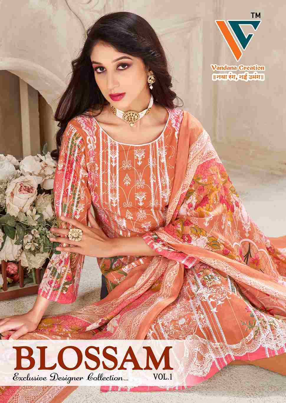 Blossom Vol-1 By Vandana Creation 1001 To 1008 Series Beautiful Festive Suits Stylish Fancy Colorful Casual Wear & Ethnic Wear Cotton Print Dresses At Wholesale Price