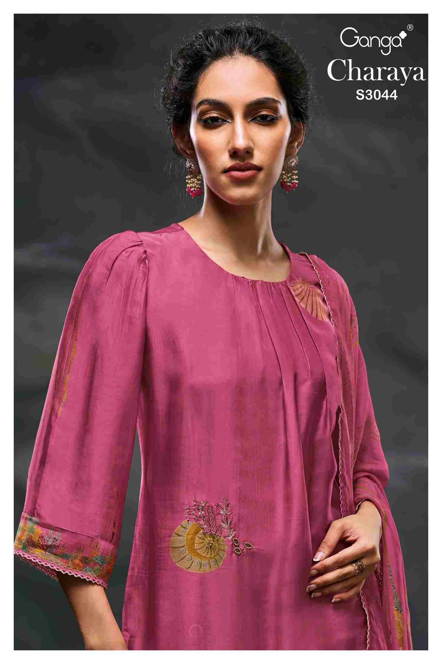 Charaya-3044 By Ganga Fashion 3044-A To 3044-D Series Beautiful Festive Suits Colorful Stylish Fancy Casual Wear & Ethnic Wear Pure Bemberg Silk Dresses At Wholesale Price