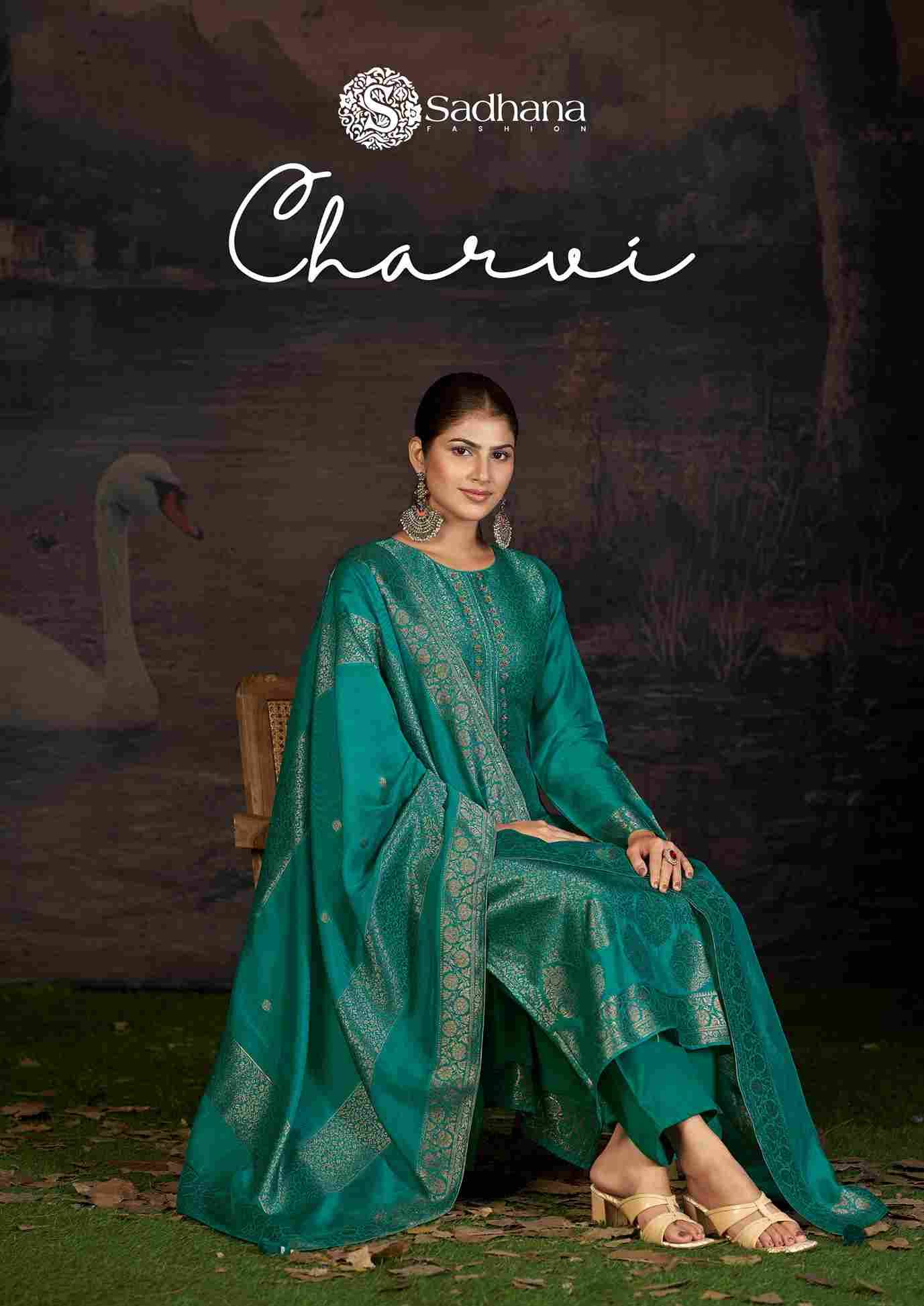 Charvi By Sadhana Fashion 1001 To 1004 Series Designer Festive Suits Beautiful Fancy Stylish Colorful Party Wear & Occasional Wear Pure Muslin Silk Print Dresses At Wholesale Price