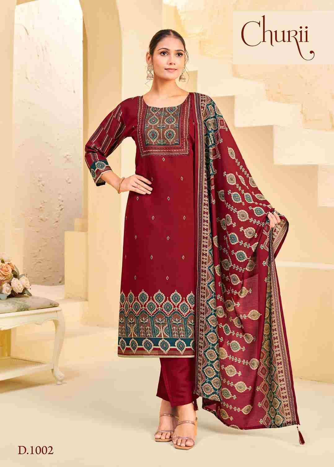 Coral Bells By Churii 1001 To 1004 Series Beautiful Festive Suits Colorful Stylish Fancy Casual Wear & Ethnic Wear Viscose Silk Dresses At Wholesale Price