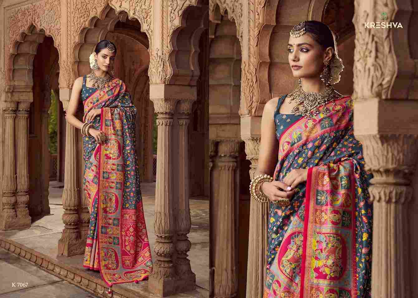 Chakori By Kreshva 7066 To 7074 Series Indian Traditional Wear Collection Beautiful Stylish Fancy Colorful Party Wear & Occasional Wear Silk Sarees At Wholesale Price