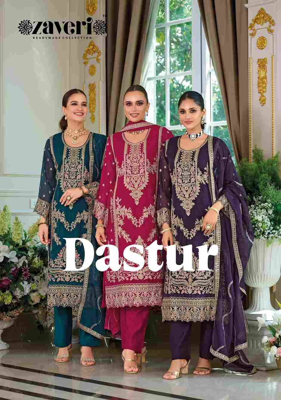 Dastur By Zaveri 1901 To 1903 Series Beautiful Festive Suits Colorful Stylish Fancy Casual Wear & Ethnic Wear Soft Organza Embroidery Dresses At Wholesale Price