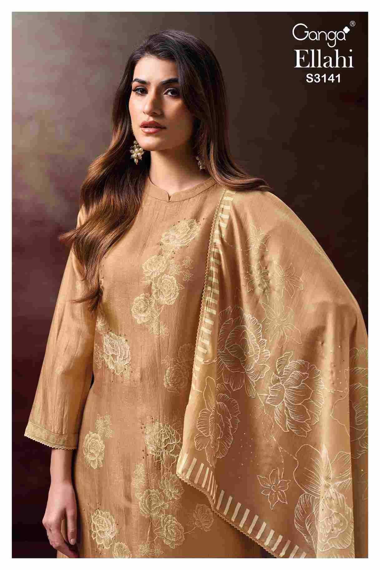 Ellahi-3141 By Ganga Fashion 3141-A To 3141-D Series Beautiful Festive Suits Colorful Stylish Fancy Casual Wear & Ethnic Wear Pure Bemberg Silk Dresses At Wholesale Price