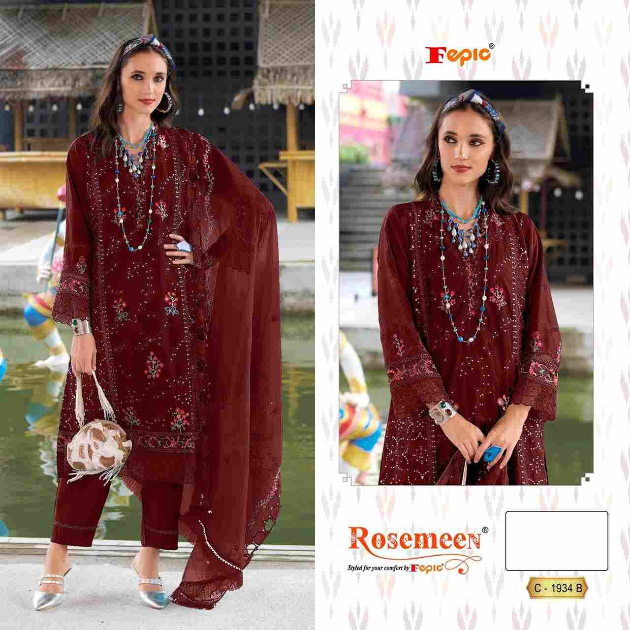 Fepic 1934 Colours By Fepic 1934-A To 1934-C Series Beautiful Pakistani Suits Colorful Stylish Fancy Casual Wear & Ethnic Wear Organza Embroidered Dresses At Wholesale Price