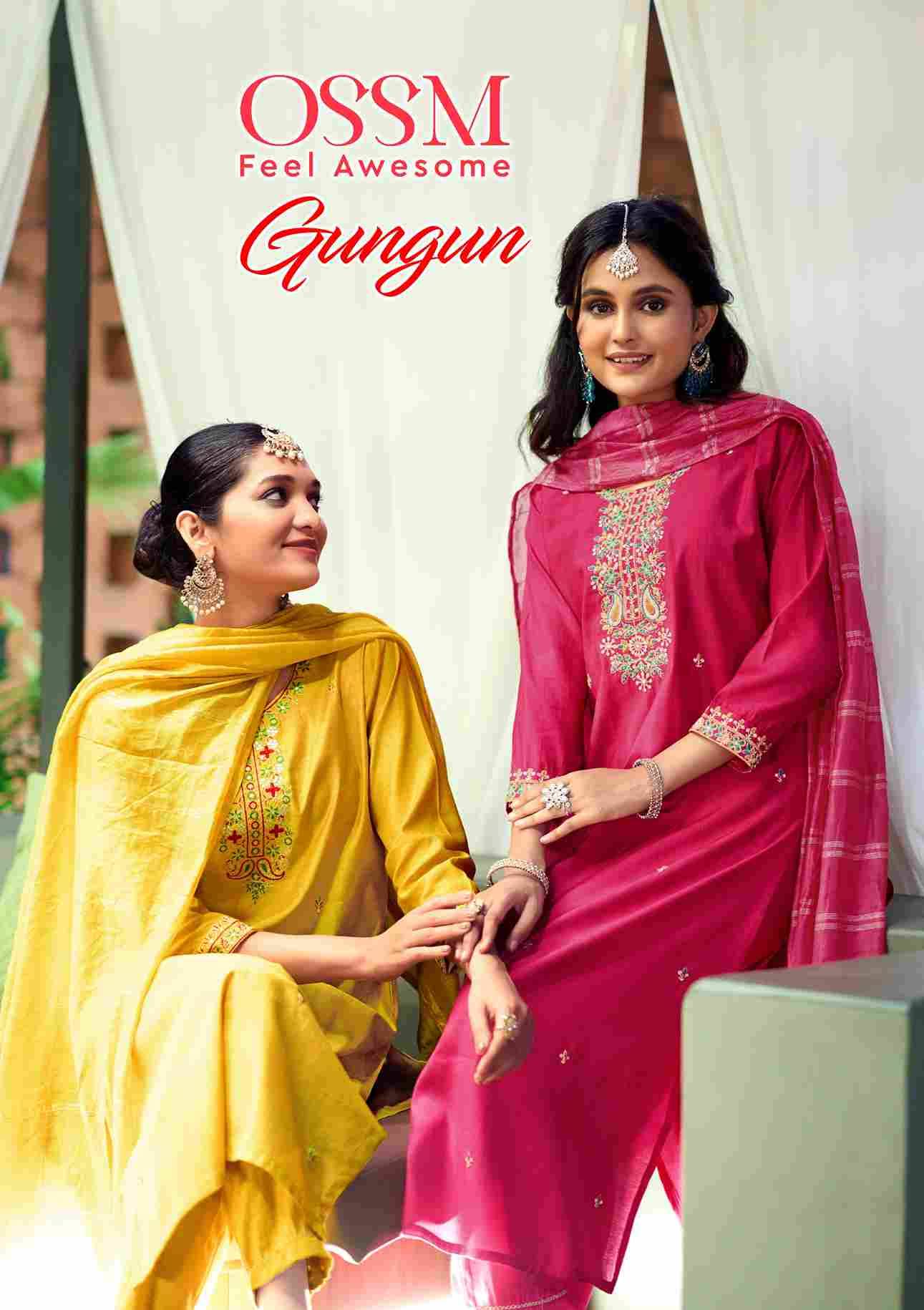 Gungun By Ossm 1001 To 1006 Series Designer Festive Suits Beautiful Fancy Stylish Colorful Party Wear & Occasional Wear Viscose Silk Embroidered Dresses At Wholesale Price