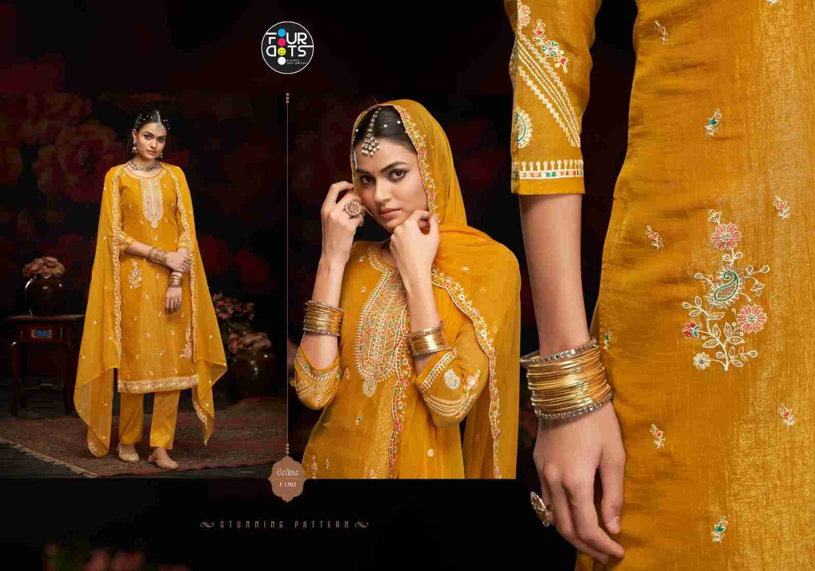 Gelina By Four Dots 1701 To 1704 Series Designer Stylish Fancy Colorful Beautiful Party Wear & Ethnic Wear Collection Silk Dresses At Wholesale Price