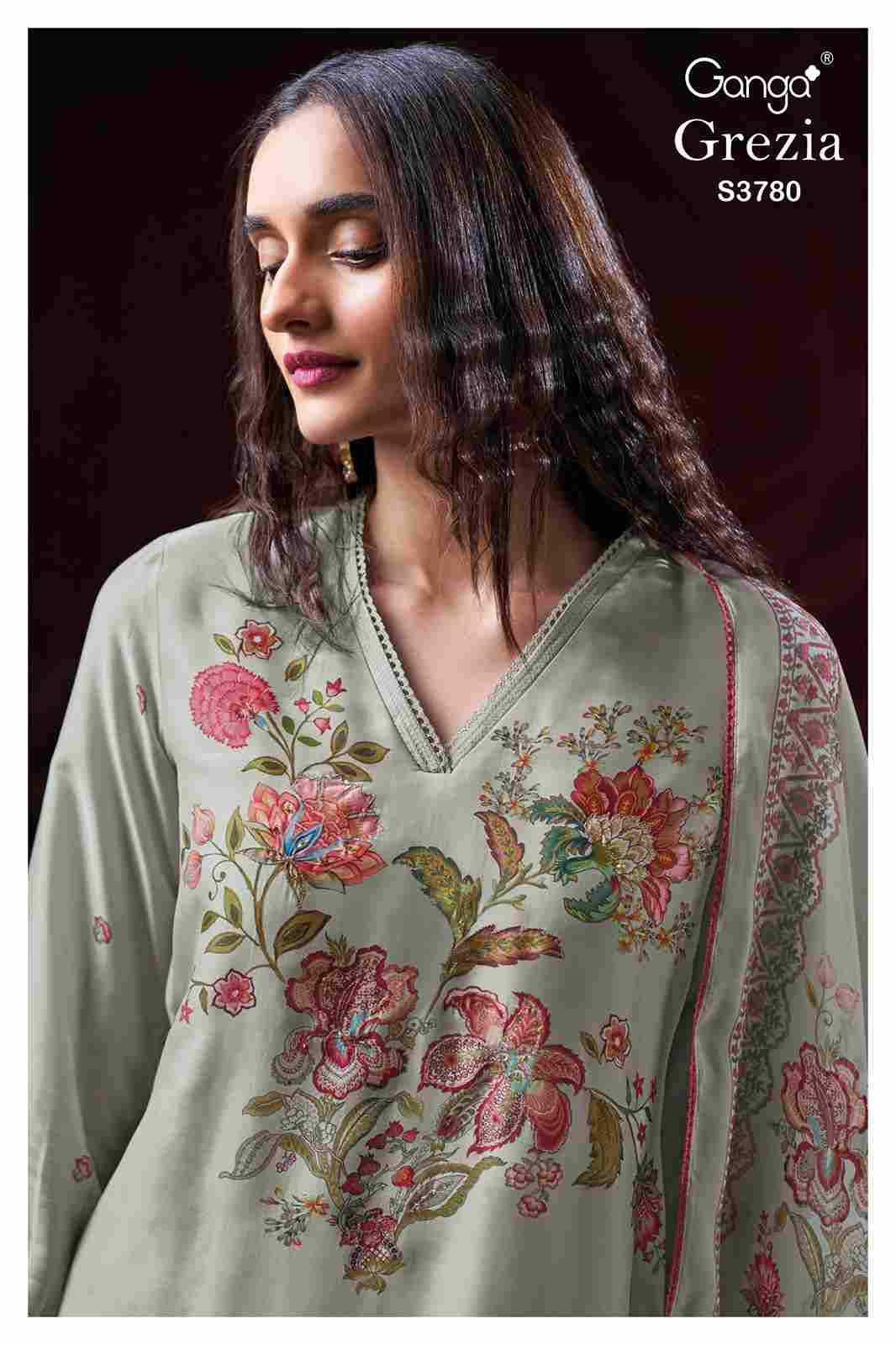 Grezia-3780 By Ganga Fashion 3780-A To 3780-B Series Beautiful Festive Suits Colorful Stylish Fancy Casual Wear & Ethnic Wear Pure Bemberg Silk Dresses At Wholesale Price