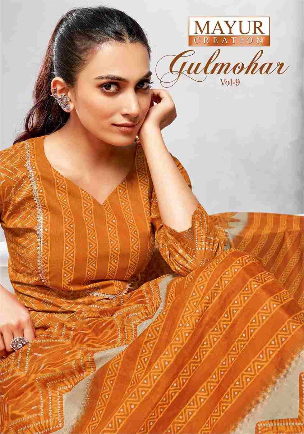 Gulmohar Vol-9 By Mayur Creation 9001 To 9010 Series Beautiful Festive Suits Colorful Stylish Fancy Casual Wear & Ethnic Wear Pure Cotton Print Dresses At Wholesale Price