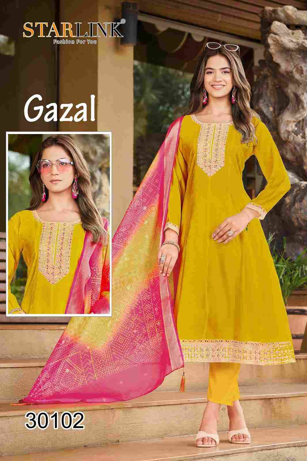 Gazal By Starlink Combo Set 30101 To 30108 Series Beautiful Stylish Festive Suits Fancy Colorful Casual Wear & Ethnic Wear & Ready To Wear Roman Silk Print Dresses At Wholesale Price