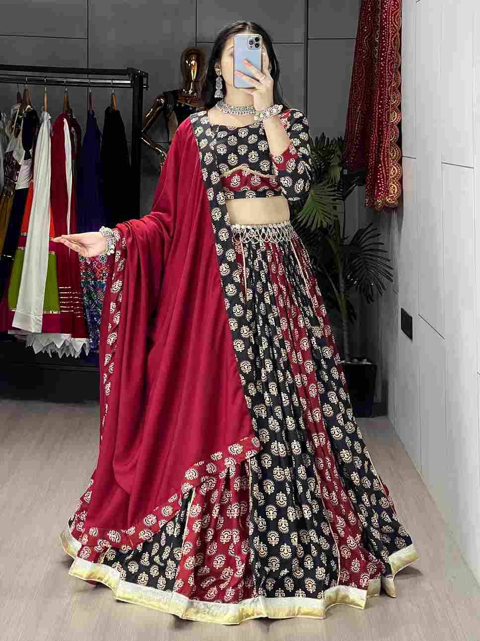 Gr-Satira By Fashid Wholesale Navratri Wear Collection Beautiful Stylish Colorful Fancy Party Wear & Occasional Wear Pure Rayon Cotton Lehengas At Wholesale Price
