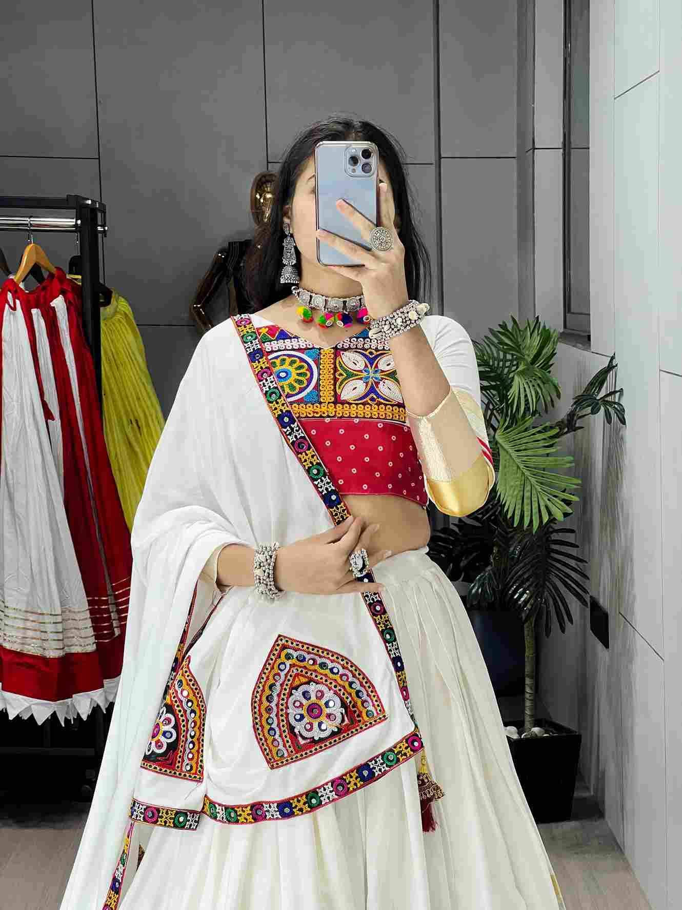 Gr-8068 By Fashid Wholesale Navratri Wear Collection Beautiful Stylish Colorful Fancy Party Wear & Occasional Wear Pure Rayon Cotton Lehengas At Wholesale Price