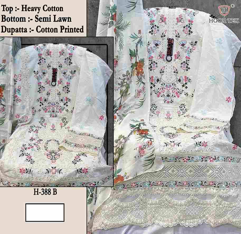 Hoor Tex Hit Design H-388 Colours By Hoor Tex H-388-A To H-388-D Series Designer Festive Pakistani Suits Collection Beautiful Stylish Fancy Colorful Party Wear & Occasional Wear Heavy Cotton With Embroidered Dresses At Wholesale Price