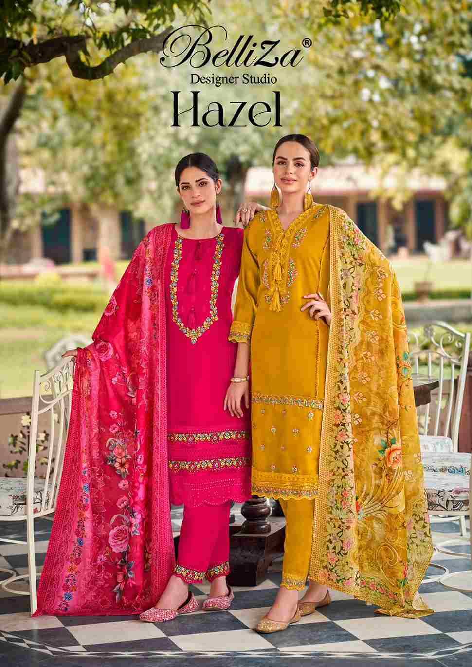 Hazel By Belliza 821-001 To 821-006 Series Beautiful Festive Suits Stylish Fancy Colorful Casual Wear & Ethnic Wear Pure Roman Silk Dresses At Wholesale Price