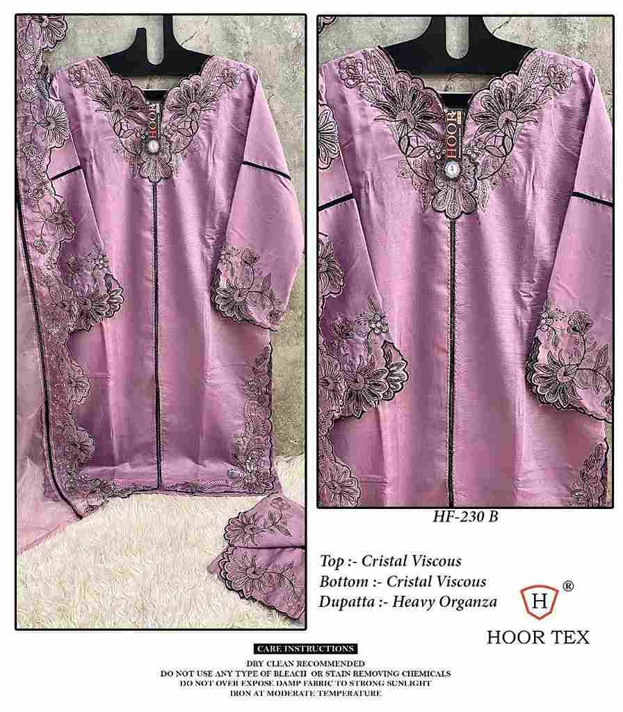 Hoor Tex Hit Design HF-230 Colours By Hoor Tex HF-230-A To HF-230-C Series Designer Festive Pakistani Suits Collection Beautiful Stylish Fancy Colorful Party Wear & Occasional Wear Heavy Viscose Dresses At Wholesale Price