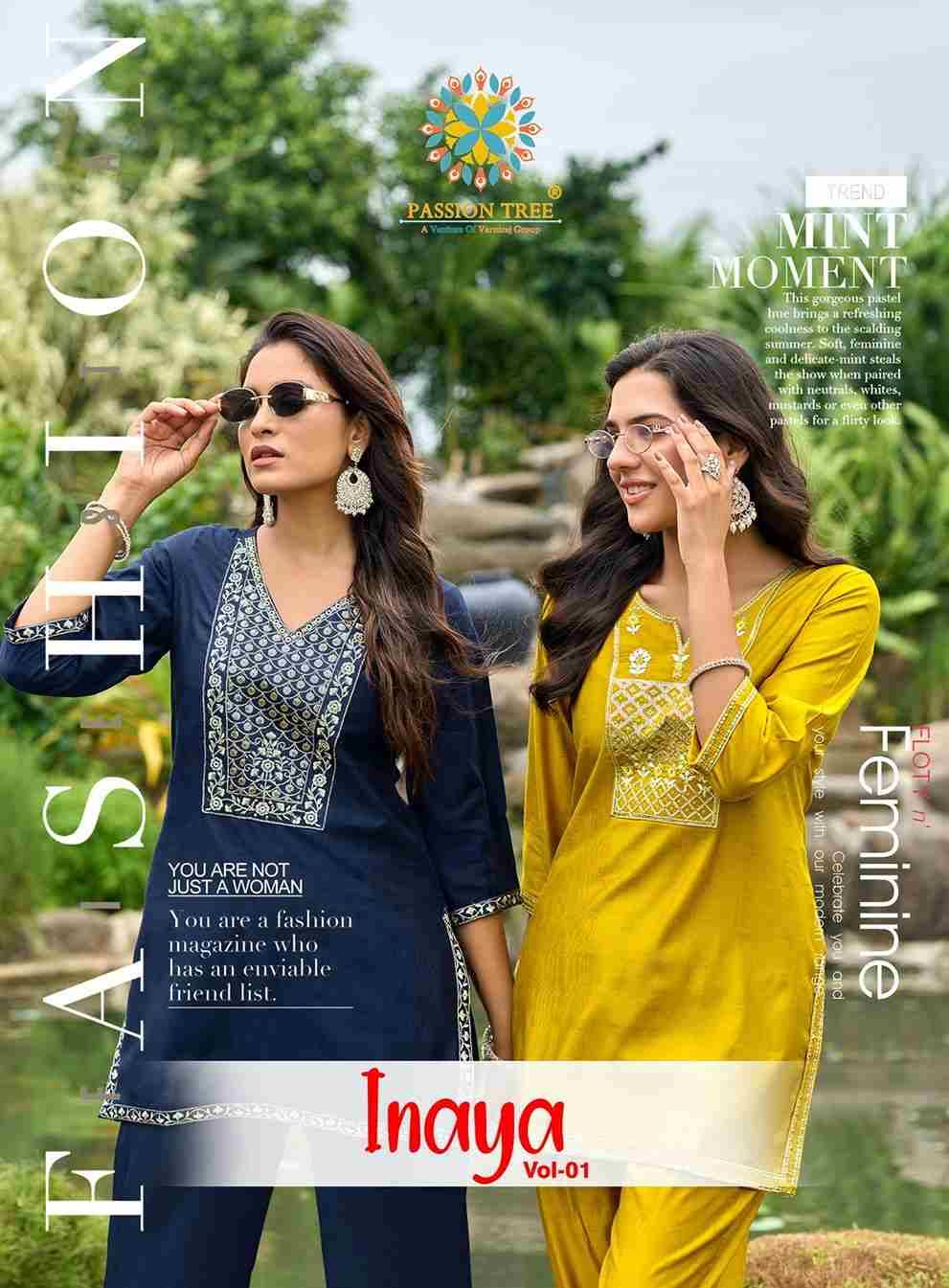 Inaya Vol-1 By Passion Tree 1001 To 1008 Series Designer Stylish Fancy Colorful Beautiful Party Wear & Ethnic Wear Collection Viscose Silk Co-Ord At Wholesale Price