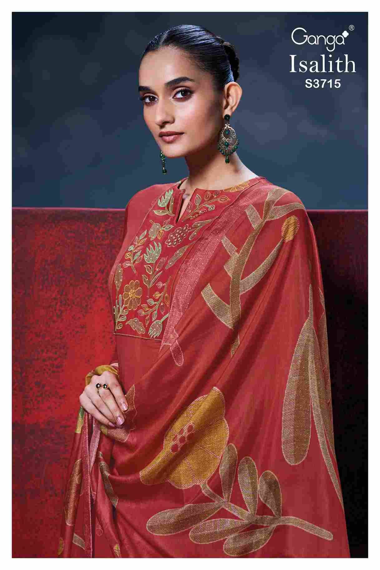 Isalith-3715 By Ganga Fashion 3715-A To 3715-D Series Beautiful Festive Suits Colorful Stylish Fancy Casual Wear & Ethnic Wear Pure Cotton Satin Dresses At Wholesale Price