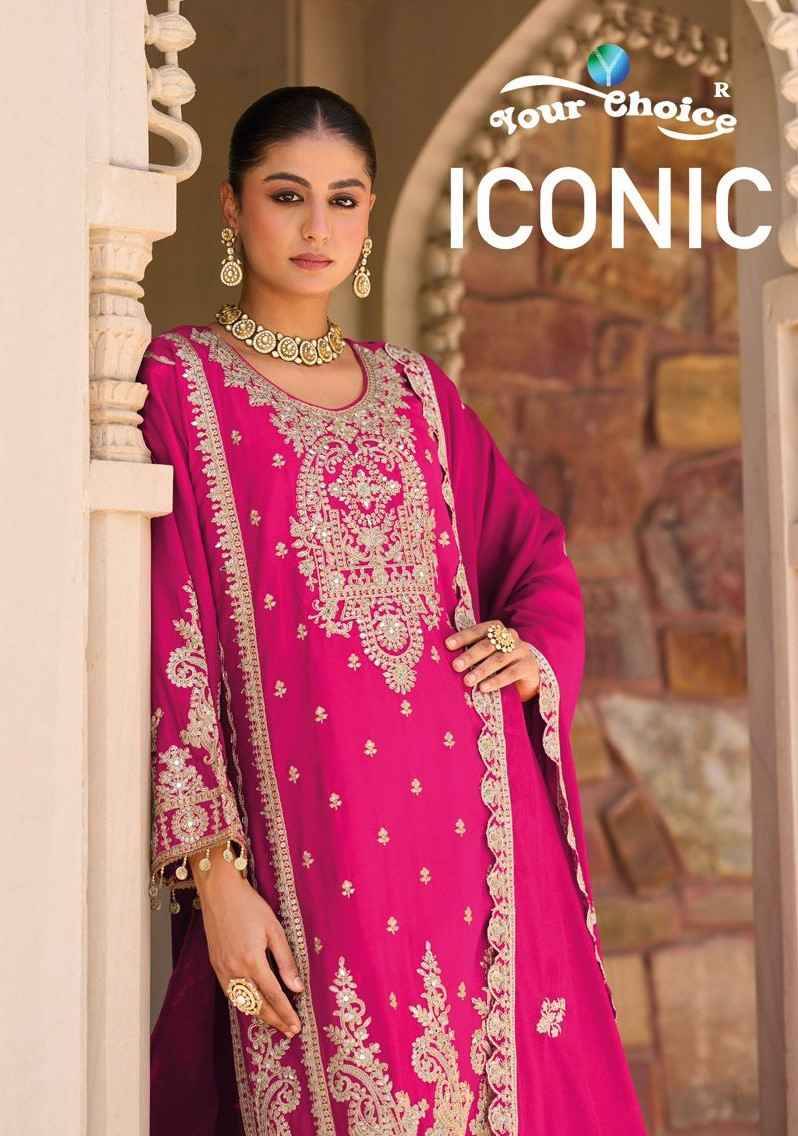 Iconic By Your Choice 4001 To 1004 Series Designer Sharara Suits Beautiful Fancy Colorful Stylish Party Wear & Occasional Wear Heavy Chinnon Dresses At Wholesale Price