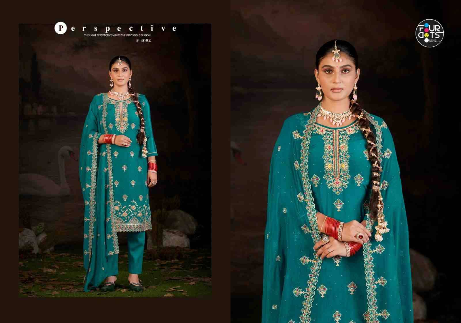 Ishita By Four Dots 4081 To 4084 Series Designer Stylish Fancy Colorful Beautiful Party Wear & Ethnic Wear Collection Organza Dresses At Wholesale Price