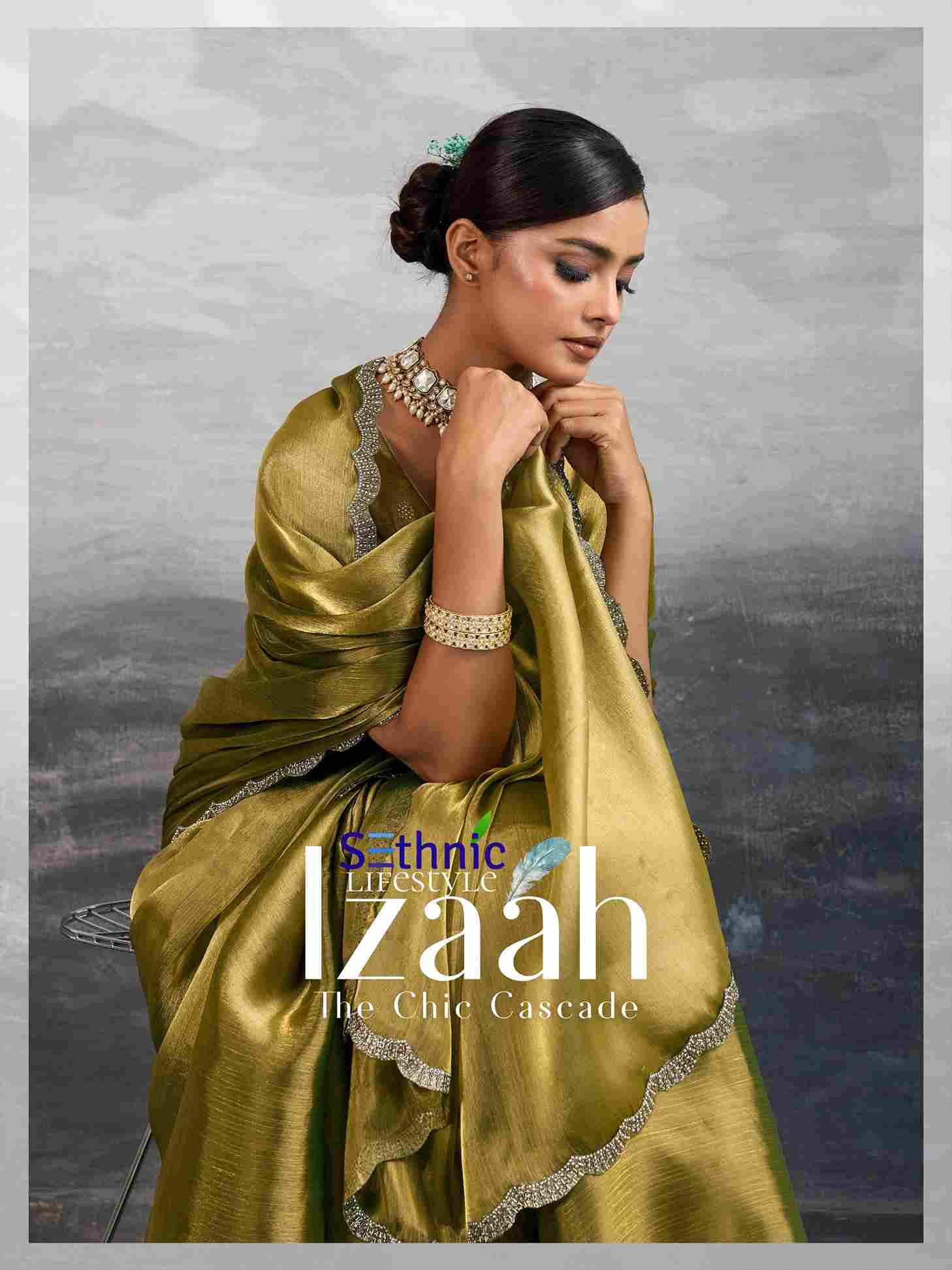 Izaah By Sethnic 98001 To 98005 Series Indian Traditional Wear Collection Beautiful Stylish Fancy Colorful Party Wear & Occasional Wear Chiffon Sarees At Wholesale Price