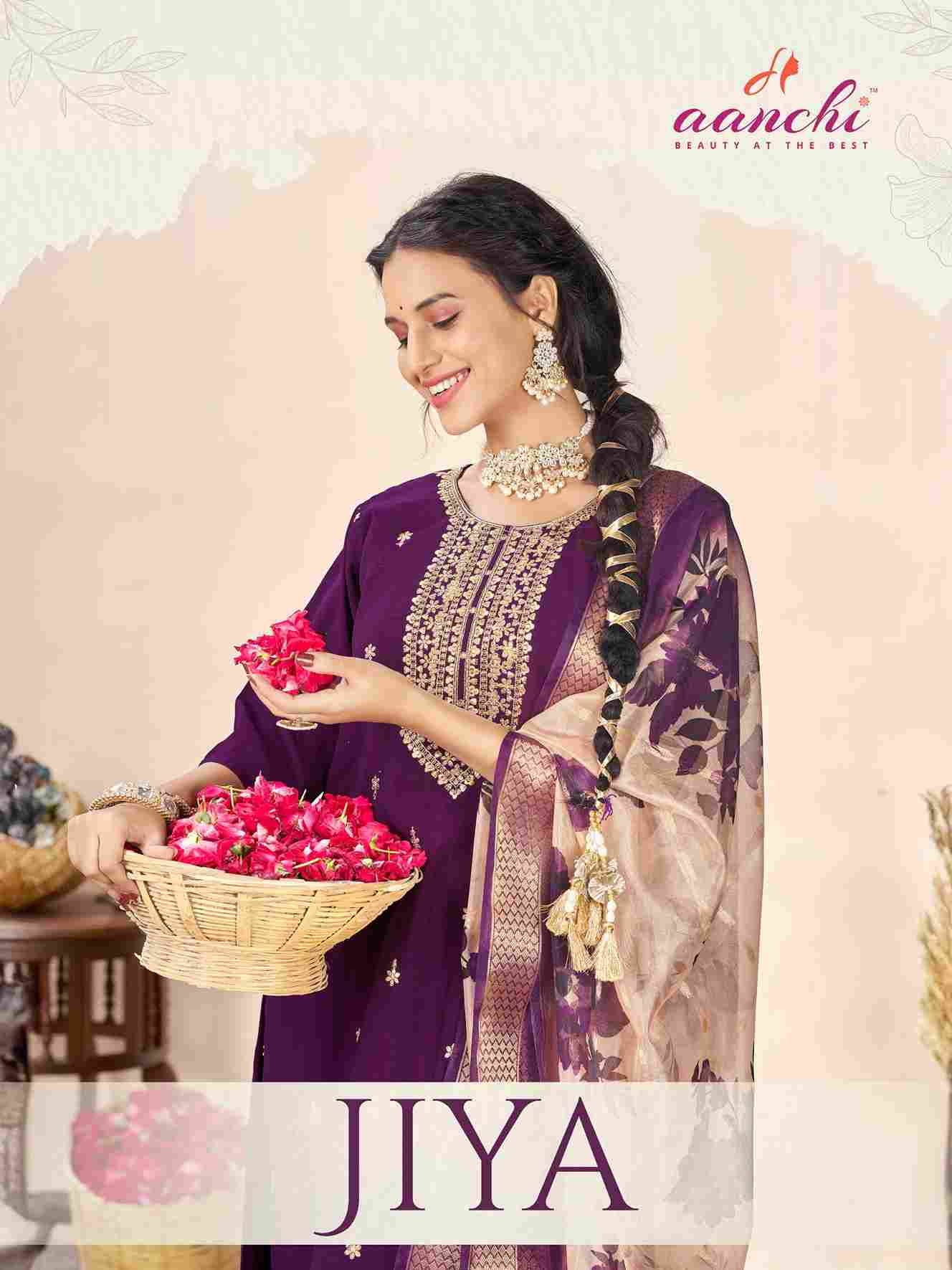 Jiya By Aanchi 1001 To 1006 Series Beautiful Suits Colorful Stylish Fancy Casual Wear & Ethnic Wear Roman Silk Dresses At Wholesale Price