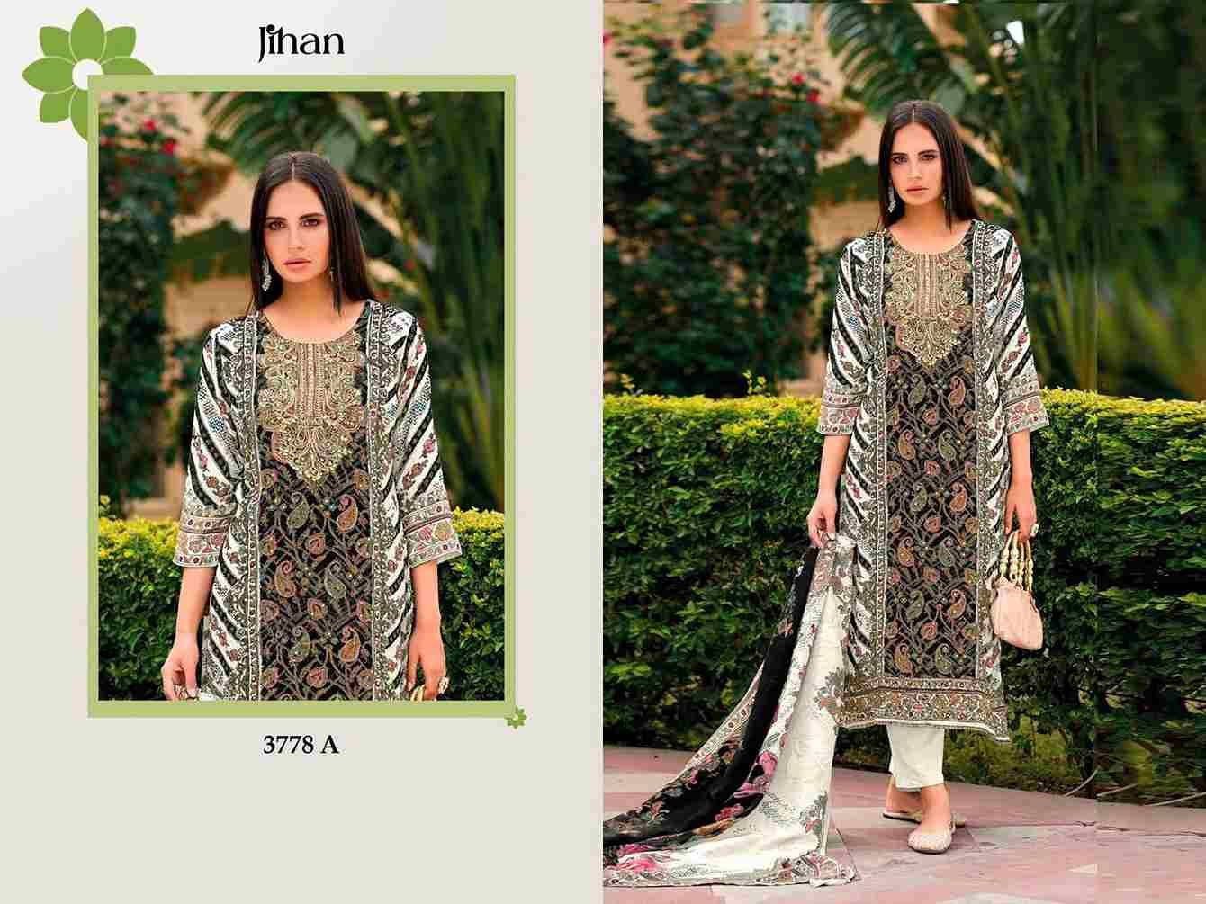 Jihan 3778 Colours By Jihan 3778 To 3778-A Series Beautiful Pakistani Suits Colorful Stylish Fancy Casual Wear & Ethnic Wear Pure Viscose Muslin Dresses At Wholesale Price