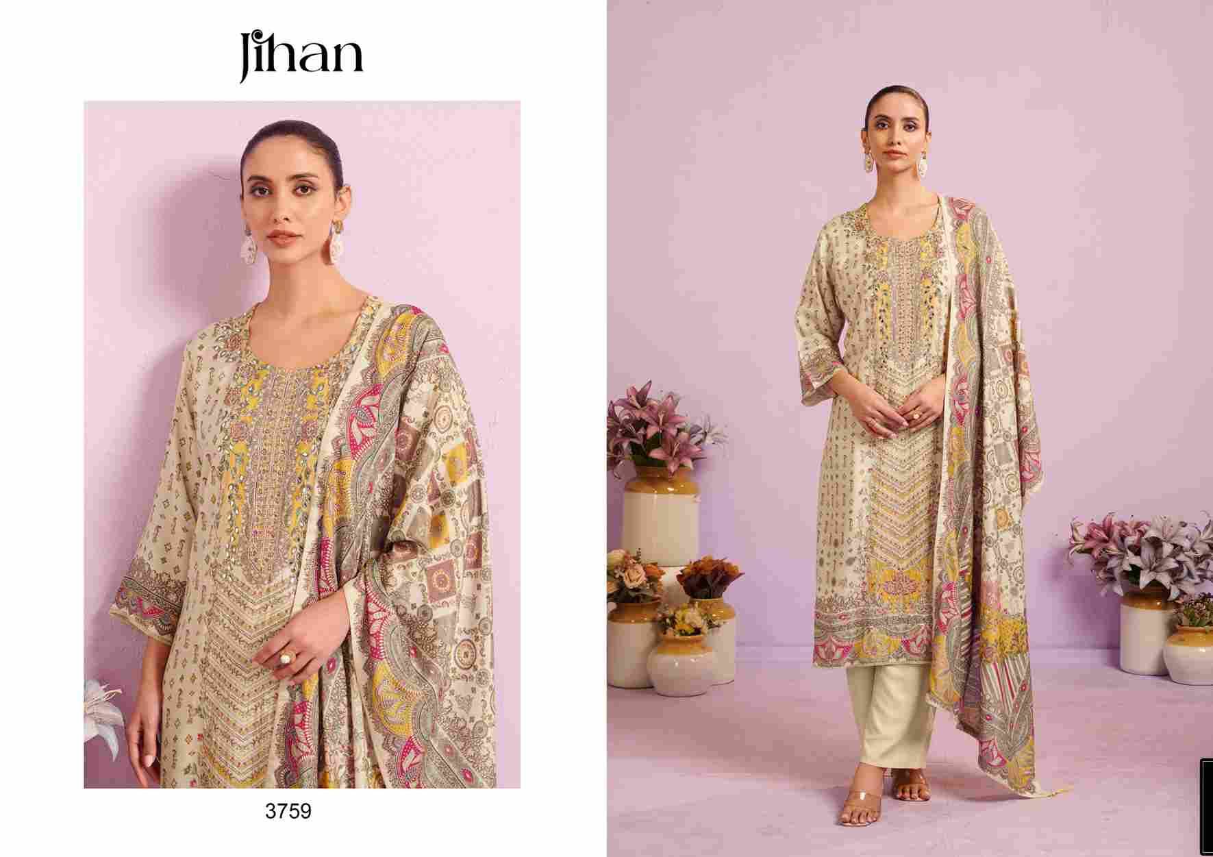 Jihan Hit Design 3759 By Jihan Beautiful Stylish Pakistani Suits Fancy Colorful Casual Wear & Ethnic Wear & Ready To Wear Pure Viscose Muslin Print With Embroidery Dresses At Wholesale Price