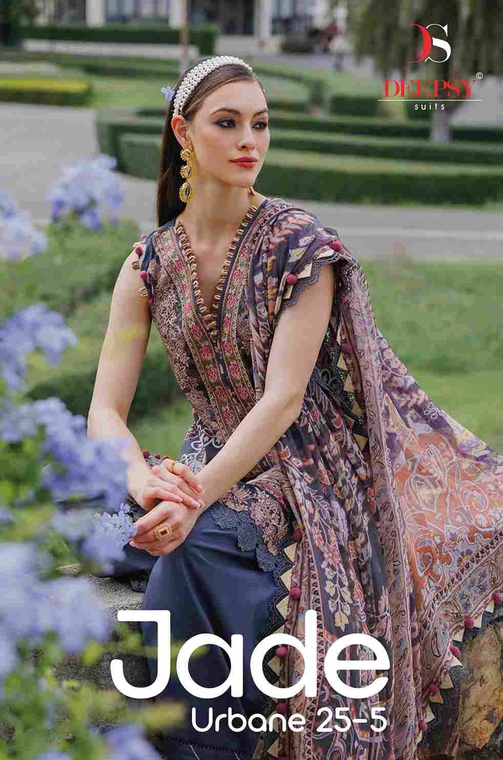 Jade Urbane-25 Vol-5 By Deepsy Suits 1281 To 1288 Series Pakistani Stylish Beautiful Colourful Printed & Embroidered Party Wear & Occasional Wear Pure Cotton Dresses At Wholesale Price