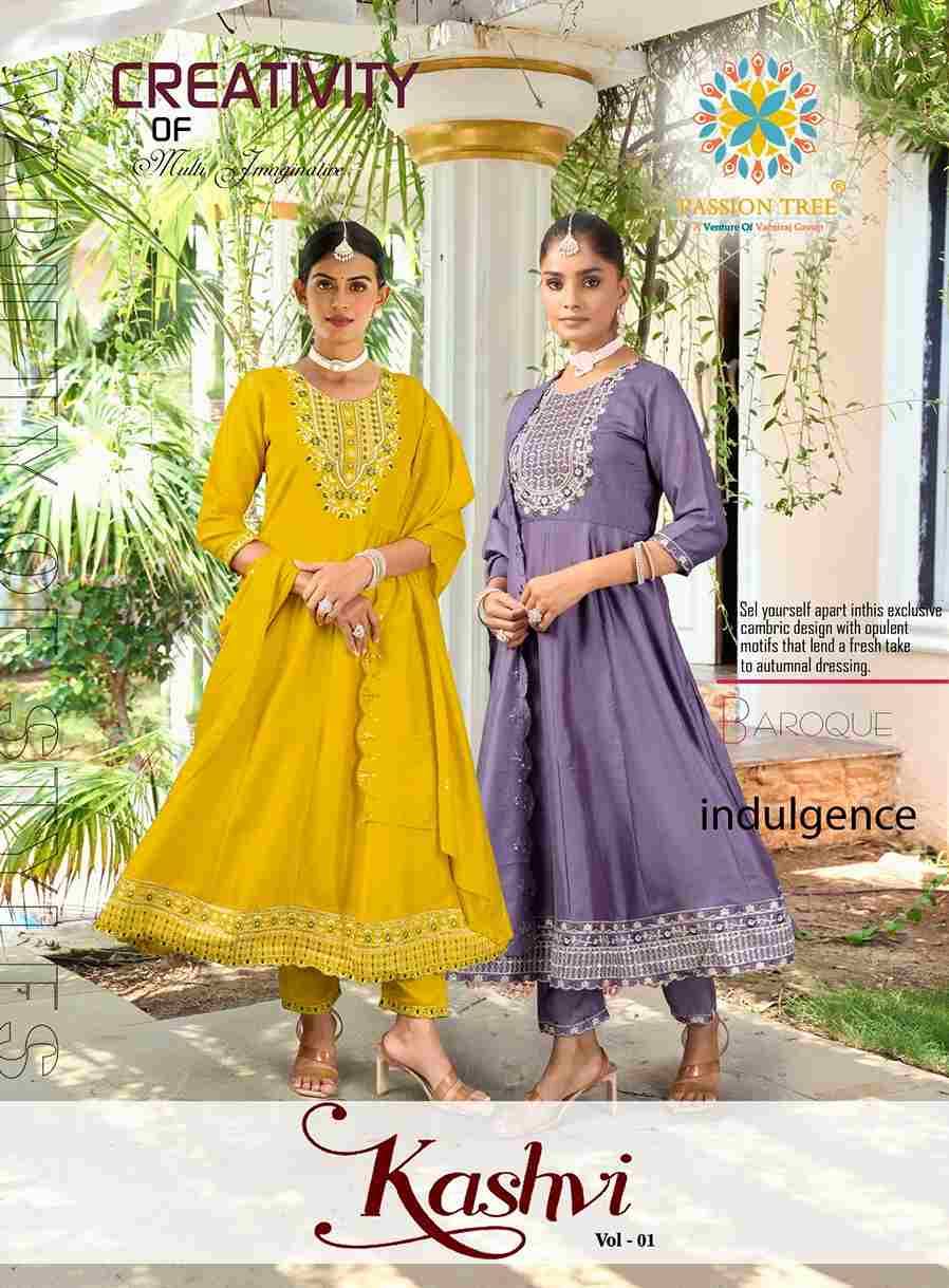 Kashvi Vol-1 By Passion Tree 1001 To 1008 Series Beautiful Festive Suits Colorful Stylish Fancy Casual Wear & Ethnic Wear Vichitra Silk Dresses At Wholesale Price