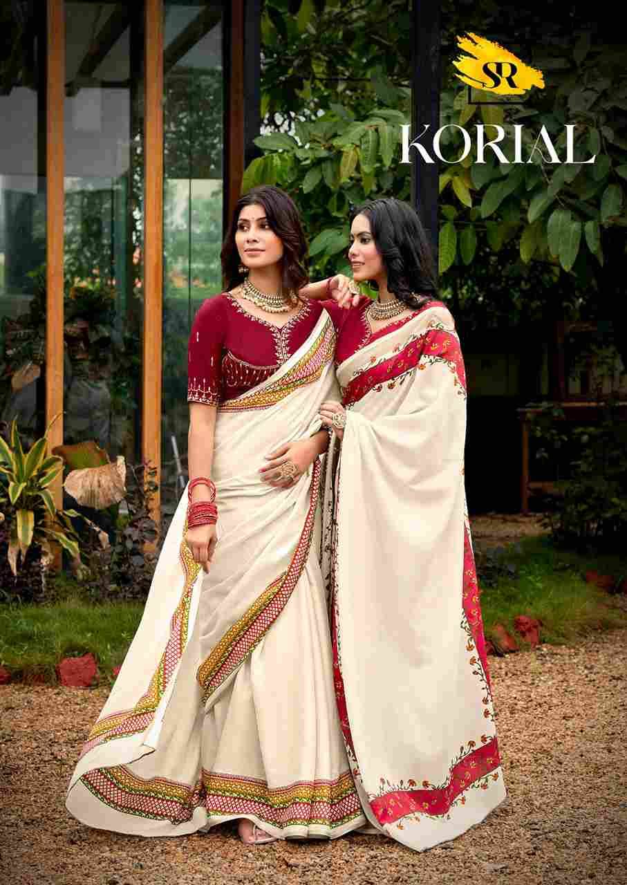 Korial By Sr 1001 To 1005 Series Indian Traditional Wear Collection Beautiful Stylish Fancy Colorful Party Wear & Occasional Wear Fancy Sarees At Wholesale Price