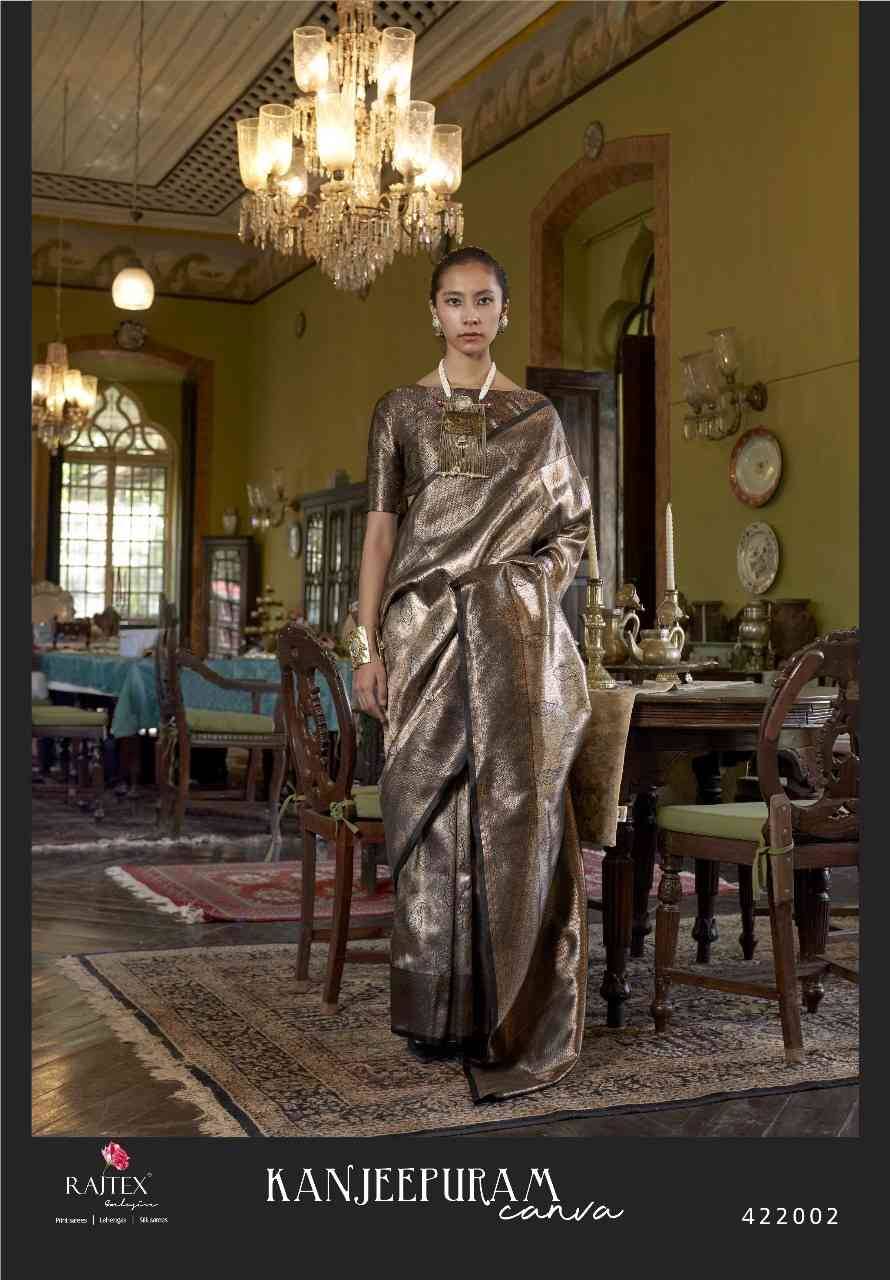 Kanjeepuram Canva By Raj Tex 422001 To 422006 Series Indian Traditional Wear Collection Beautiful Stylish Fancy Colorful Party Wear & Occasional Wear Silk Sarees At Wholesale Price
