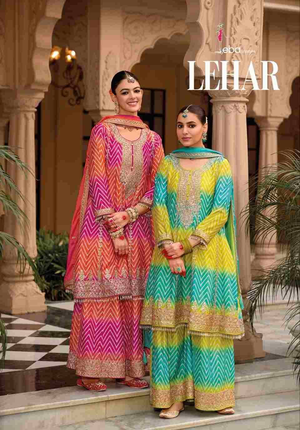 Lehar By Eba Lifestyle 1822 To 1823 Series Designer Sharara Suits Collection Beautiful Stylish Fancy Colorful Party Wear & Occasional Wear Heavy Chinnon Dresses At Wholesale Price