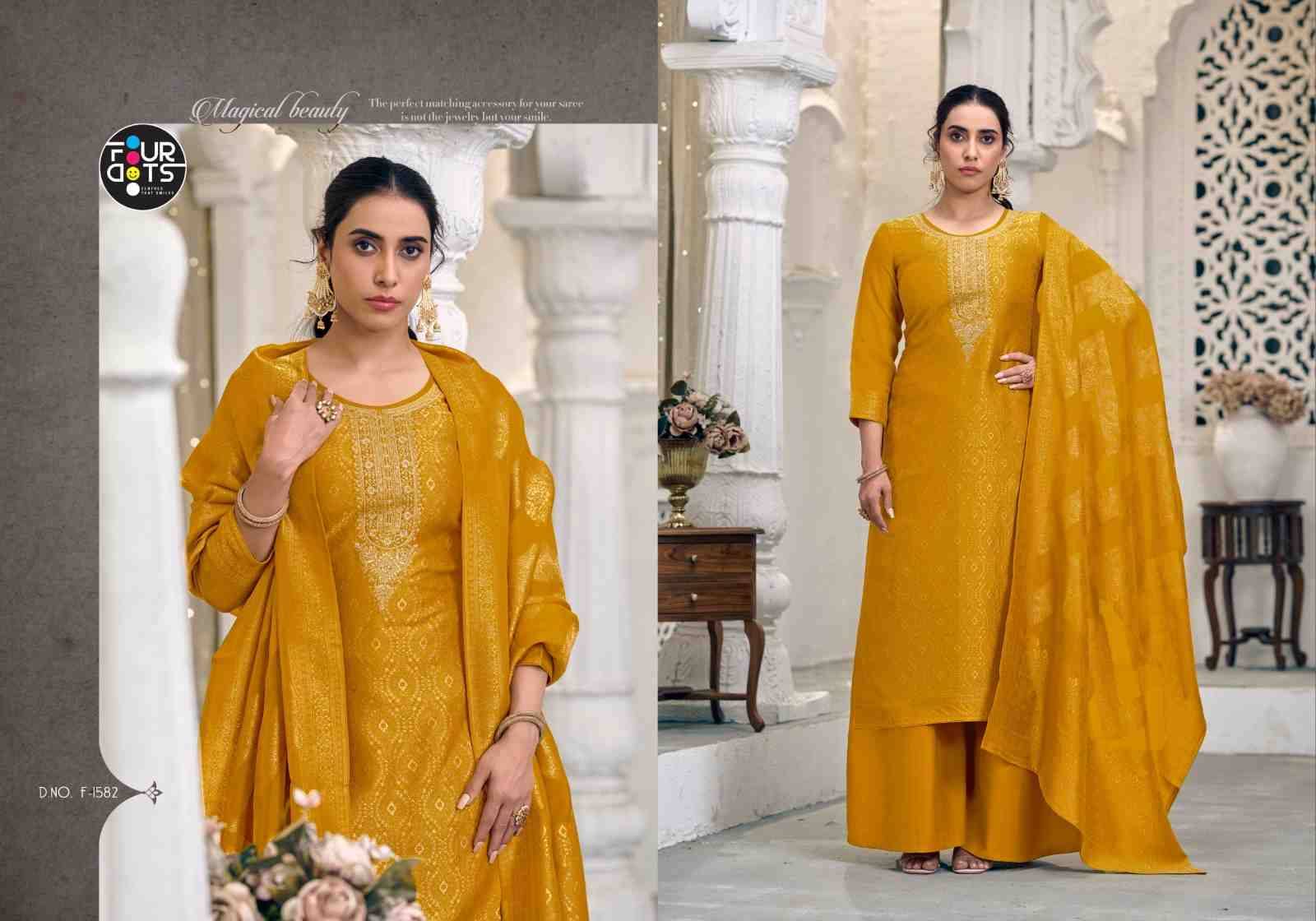 Lekha By Four Dots 1581 To 1584 Series Designer Stylish Fancy Colorful Beautiful Party Wear & Ethnic Wear Collection Organza Silk Jacquard Dresses At Wholesale Price