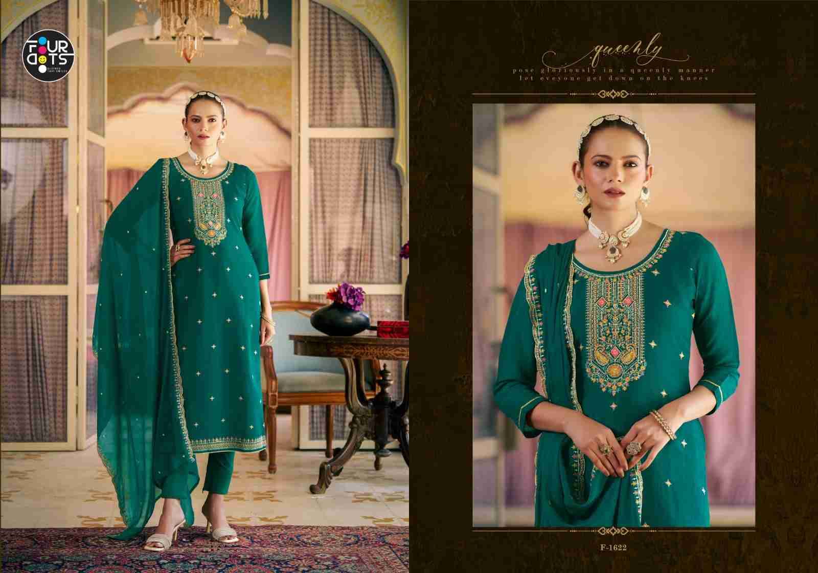 Madiha By Four Dots 1621 To 1624 Series Designer Stylish Fancy Colorful Beautiful Party Wear & Ethnic Wear Collection Chinnon Silk Dresses At Wholesale Price