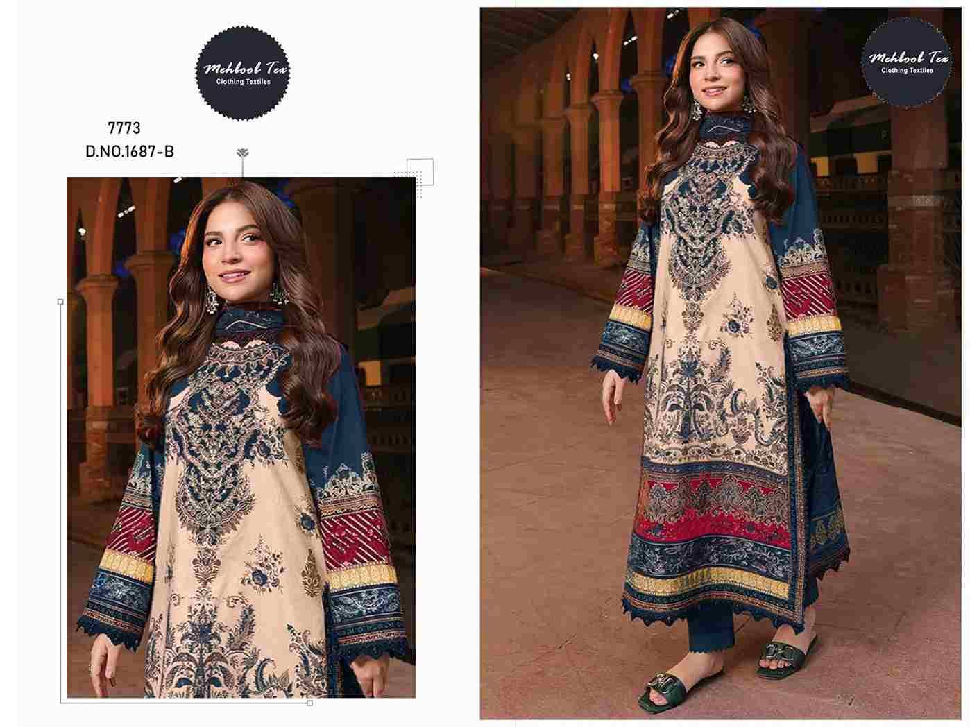 Mehboob Tex Hit Design 1687 Colours By Mehboob Tex 1687-A To 1687-C Series Beautiful Pakistani Suits Stylish Fancy Colorful Party Wear & Occasional Wear Pure Cotton Dresses At Wholesale Price