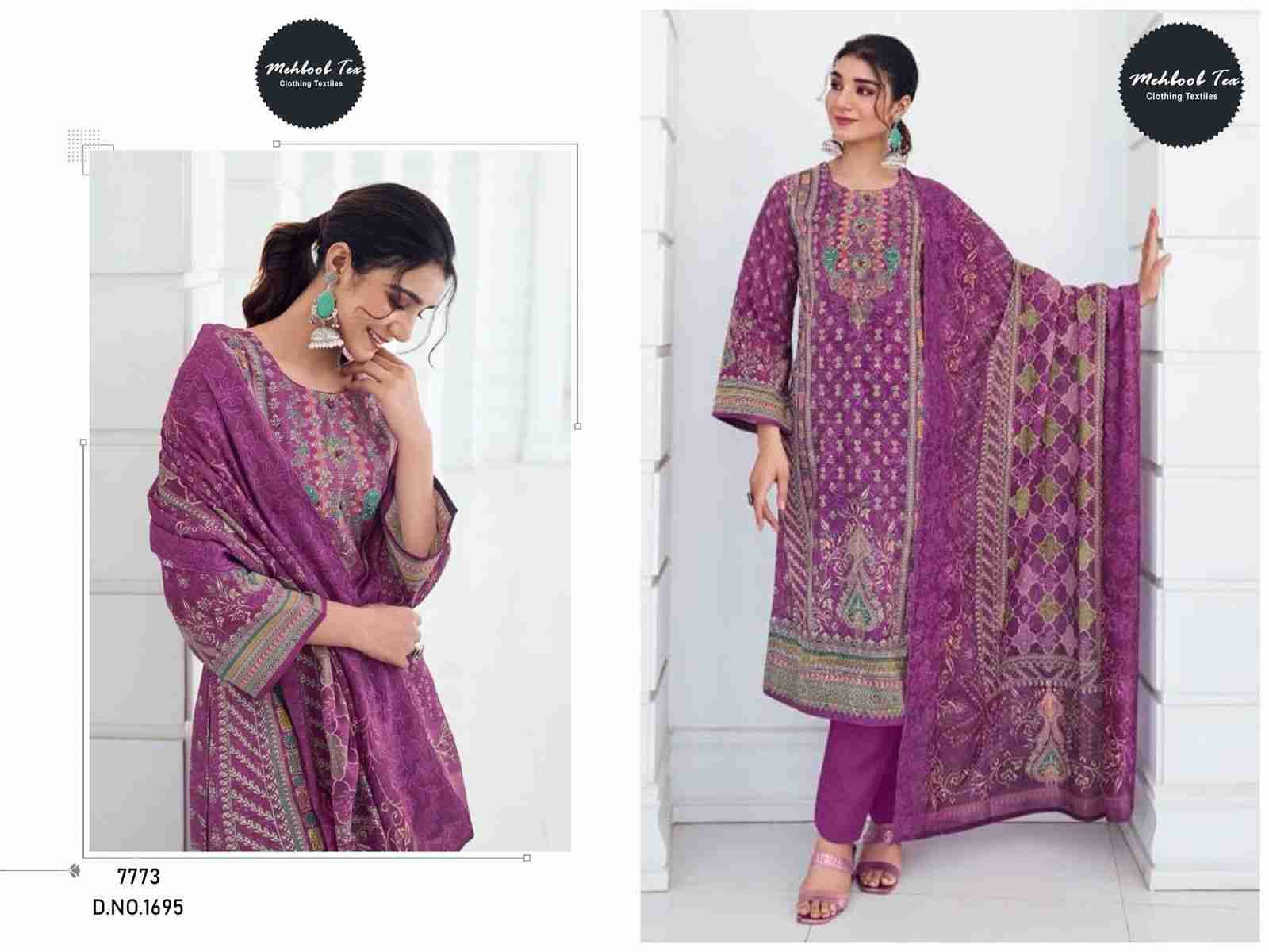 Mehboob Tex Hit Design 1695 By Mehboob Tex Beautiful Pakistani Suits Stylish Fancy Colorful Party Wear & Occasional Wear Pure Viscose Muslin Dresses At Wholesale Price