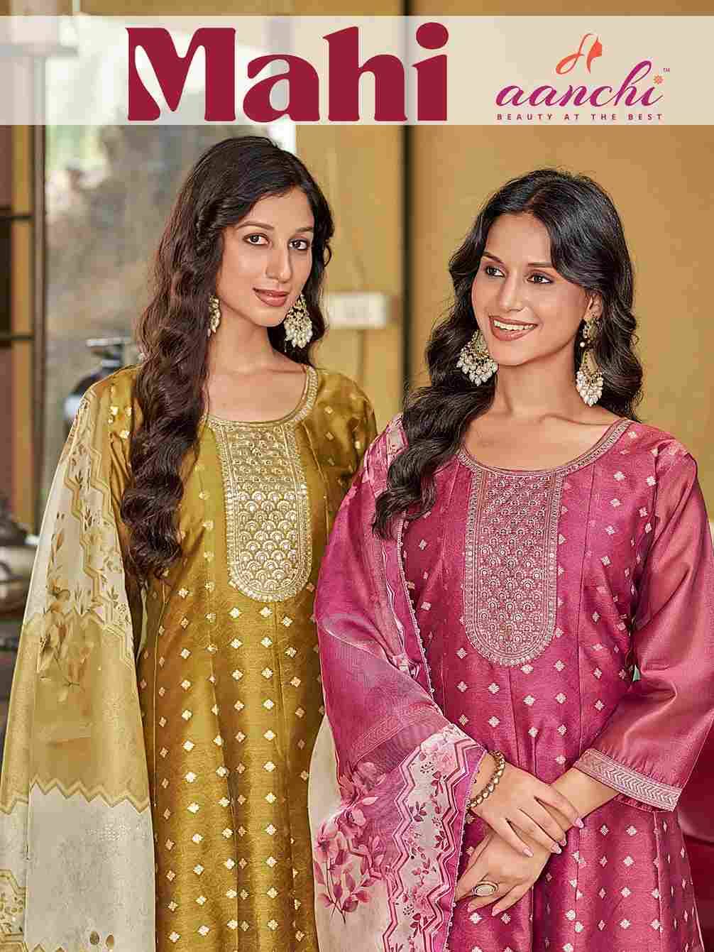 Mahi By Aanchi 01 To 04 Series Beautiful Festive Suits Colorful Stylish Fancy Casual Wear & Ethnic Wear Simmer Jacquard Dresses At Wholesale Price