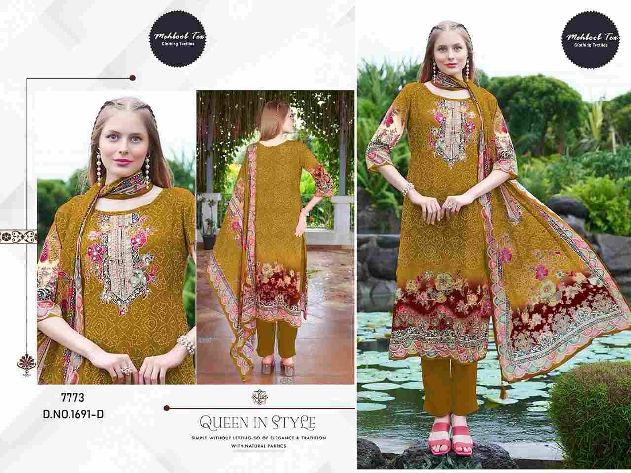 Mehboob Tex Hit Design 1691-D By Mehboob Tex Beautiful Pakistani Suits Stylish Fancy Colorful Party Wear & Occasional Wear Pure Viscose Muslin Dresses At Wholesale Price
