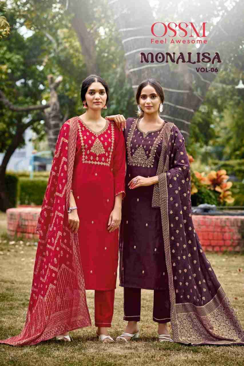 Monalisa Vol-6 By Ossm 1001 To 1004 Series Beautiful Festive Suits Colorful Stylish Fancy Casual Wear & Ethnic Wear Pure Viscose Silk Print Dresses At Wholesale Price