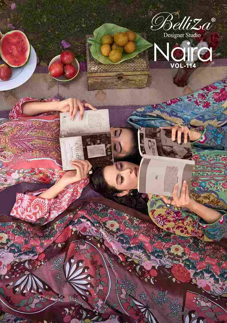 Naira Vol-114 By Belliza 877-001 To 877-008 Series Beautiful Festive Suits Stylish Fancy Colorful Casual Wear & Ethnic Wear Pure Cotton Print Dresses At Wholesale Price