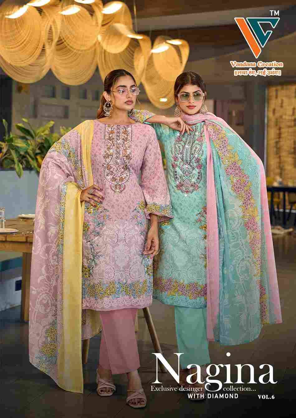 Nagina Vol-6 By Vandana Creation 6001 To 6008 Series Beautiful Festive Suits Stylish Fancy Colorful Casual Wear & Ethnic Wear Cotton Print Dresses At Wholesale Price