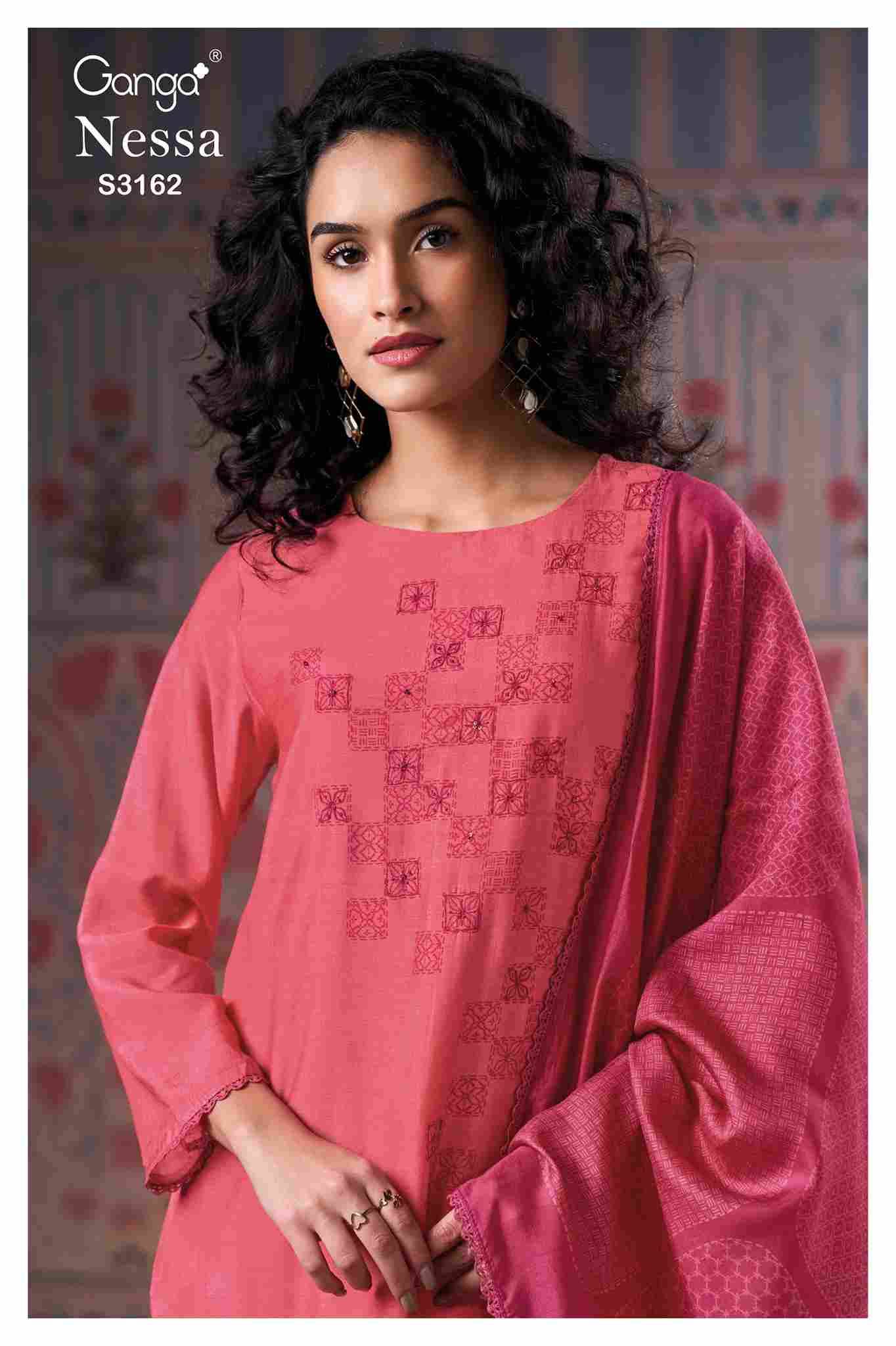 Nessa-3162 By Ganga Fashion 3162-A To 3162-C Series Beautiful Festive Suits Colorful Stylish Fancy Casual Wear & Ethnic Wear Pure Bemberg Silk Dresses At Wholesale Price
