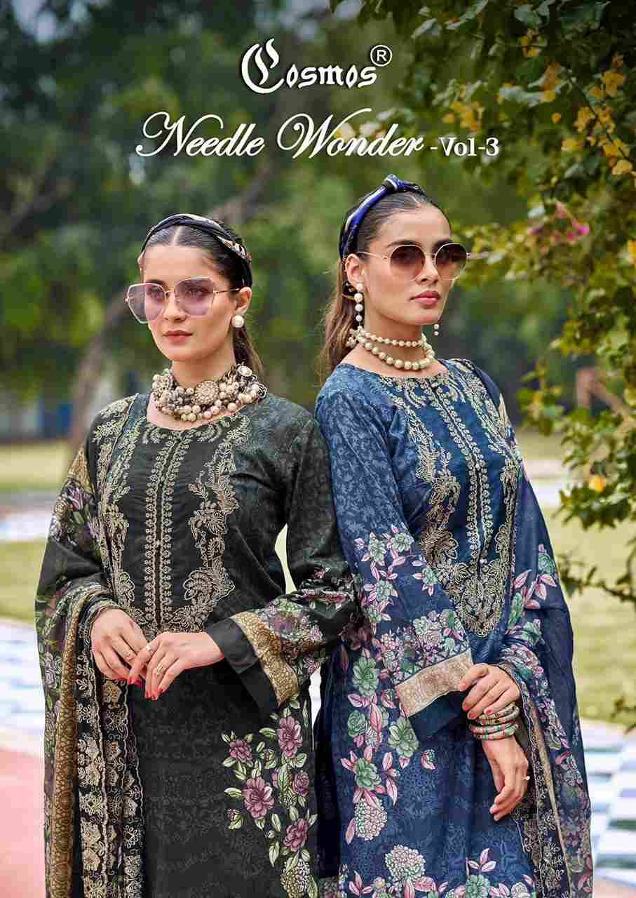 Needle Wonder Vol-3 By Cosmos 301 To 308 Series Beautiful Pakistani Suits Colorful Stylish Fancy Casual Wear & Ethnic Wear Lawn Cotton Embroidered Dresses At Wholesale Price