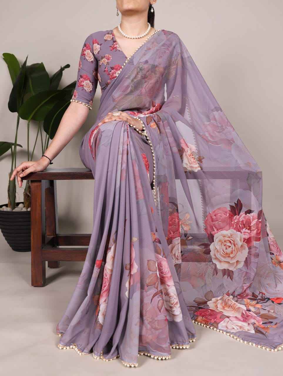 Nirzari By Fashid Wholesale 7007-A To 7007-L Series Indian Traditional Wear Collection Beautiful Stylish Fancy Colorful Party Wear & Occasional Wear Georgette Sarees At Wholesale Price