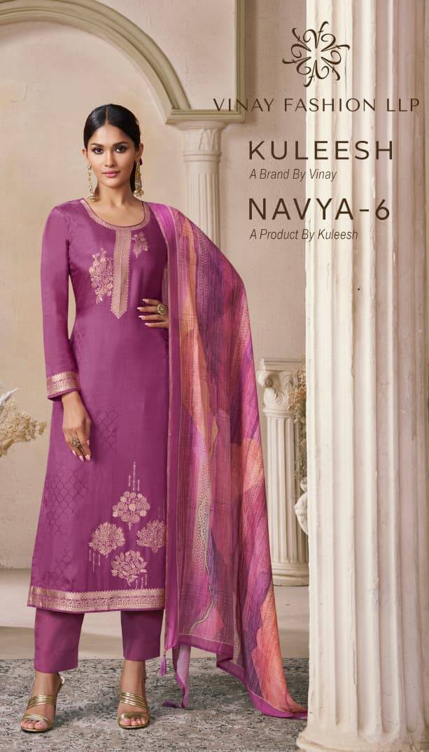 Navya Vol-6 By Kuleesh 75211 To 75214 Series Designer Festive Suits Collection Beautiful Stylish Fancy Colorful Party Wear & Occasional Wear Muslin Dresses At Wholesale Price
