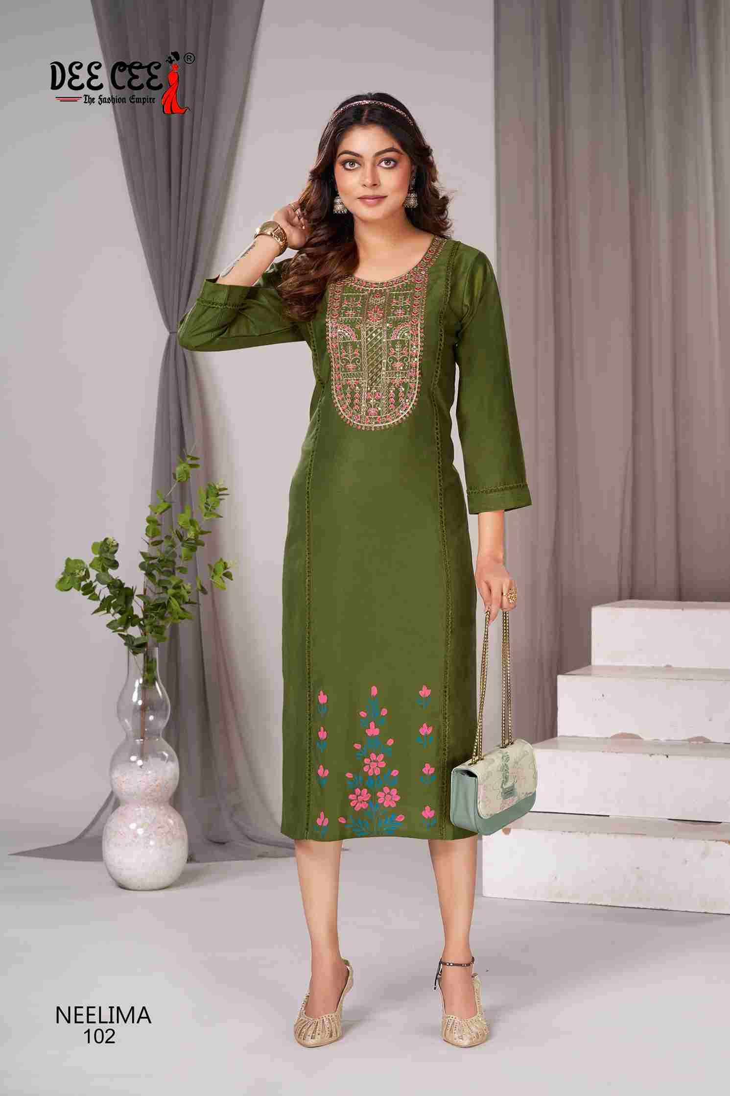 Neelima By Dee Cee 101 To 106 Series Designer Stylish Fancy Colorful Beautiful Party Wear & Ethnic Wear Collection Fancy Print Kurtis At Wholesale Price