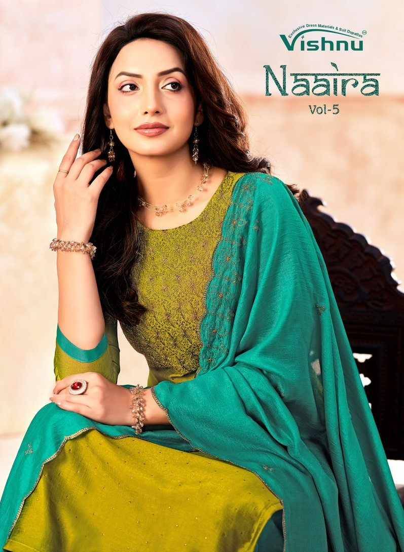 Naaira Vol-5 By Vishnu 32001 To 32012 Series Beautiful Stylish Festive Suits Fancy Colorful Casual Wear & Ethnic Wear & Ready To Wear Vichitra Blooming Dresses At Wholesale Price