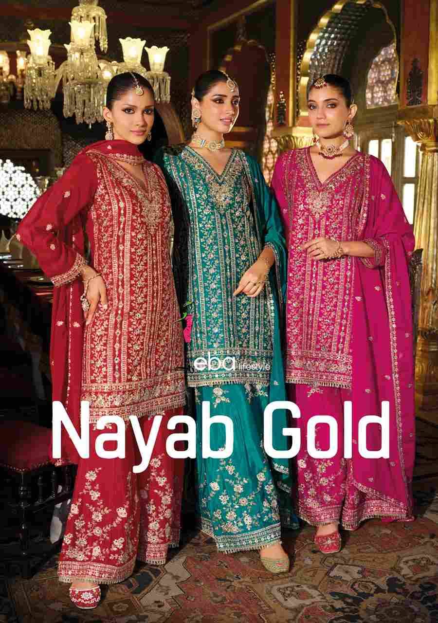 Nayab Gold By Eba Lifestyle 1930 To 1932 Series Beautiful Festive Suits Colorful Stylish Fancy Casual Wear & Ethnic Wear Heavy Chinnon Embroidery Dresses At Wholesale Price